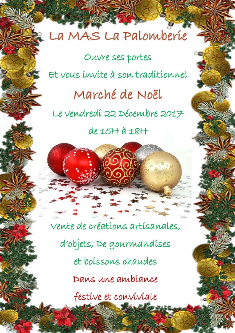 Marché de Noël à la résidence La Palomberie à 15 h HandiCap Anjou